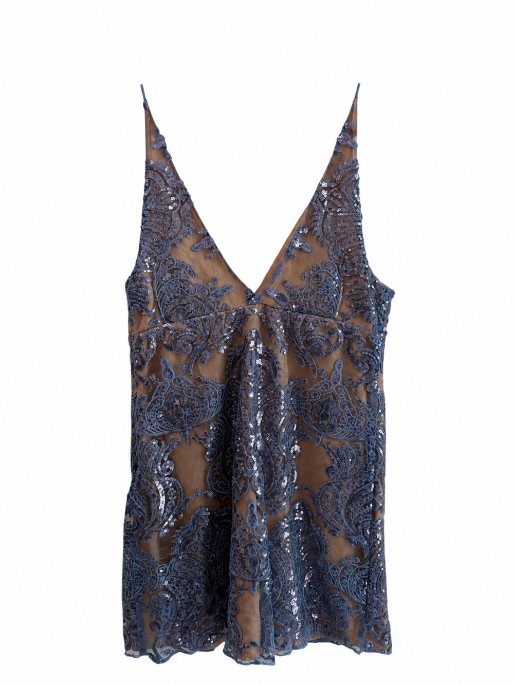 Free People Sequin Jazz Age V-Neck Mini Dress Size 8 Graduation Party
